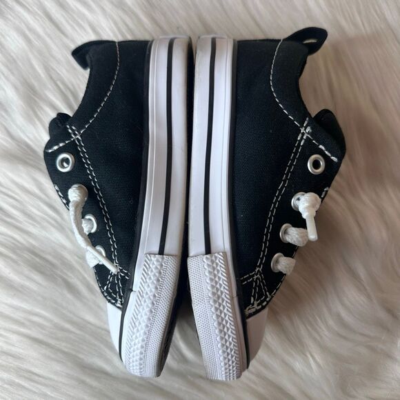 Converse Chuck Taylor Street (Little Kid) Sneaker, Black/White/Black Size 7 - Picture 7 of 9